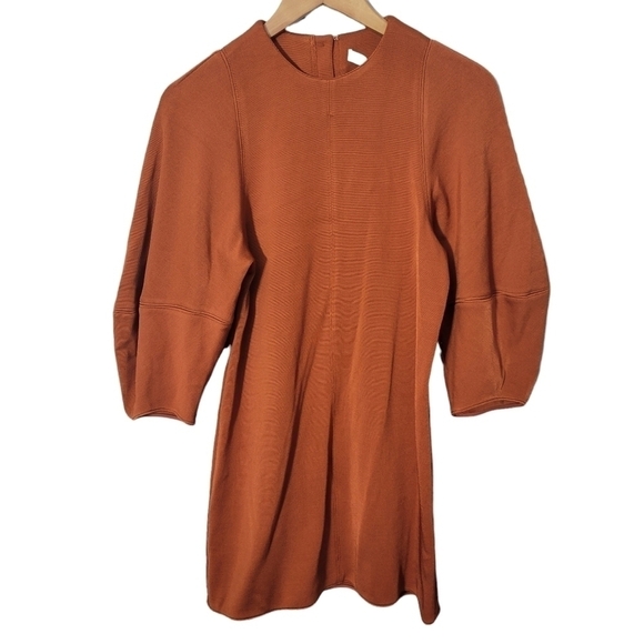 Tibi Rust Orange Crepe Mini Dress NWT - Picture 2 of 15